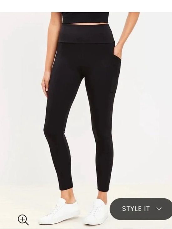 Lou & Grey Pants - Lou & Grey Leggings - black high waisted 7/8 length